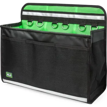 Brašna NLG na nářadí pro zvedací plošiny s nosností 30 kg – PVC, zeleno-černá, 370×540×150 mm