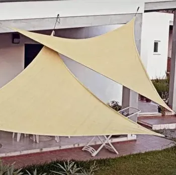 Stínicí plachta Stínící síť proti slunci, písková, 3,5 x 3,5 x 3,5 m (Písková sluneční plachta proti slunci, trojúhelník)