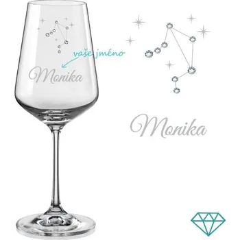 Sklenice Sklenice na víno souhvězdí Vah s krystaly