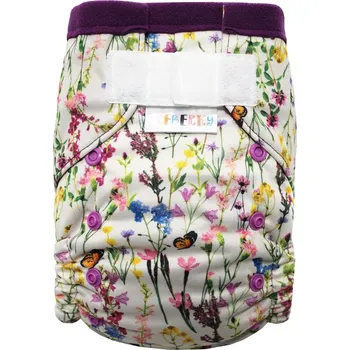 Plenkové kalhoty Breberky Kapsová plenka (M), bez křidélek - Rozkvetlá louka SZ