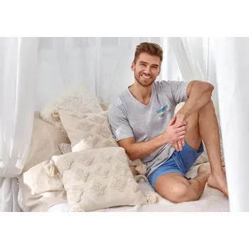 Pánské pyžamo Taro, pánské pyžamo 2970-Zane, šedý melír, vel. 3XL