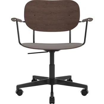 Kancelářská židle Co Task s područkami, Black / Dark Oak – Audo Copenhagen