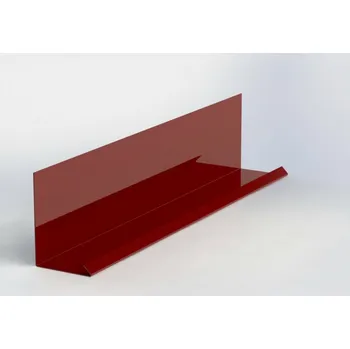 Plech Lemování zdí RŠ 200 (v kombinaci s krycí lištou) 1 bm Ocelově červený (RAL 3009)