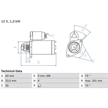 Autoelektrika Startér BOSCH 0 986 024 200