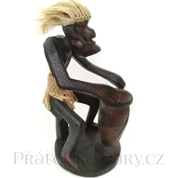 Soška Primitiv Buben / dřevo 18 cm