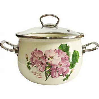 Hrnec Smaltovaný kastrol bežový 2,5L Pelargonium Premium+