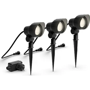 Osvětlení Philips Venkovní zapichovací Low Voltage LED bodové svítidlo 3x6W 600lm 2700K 5+2+2m IP44 ND, černé