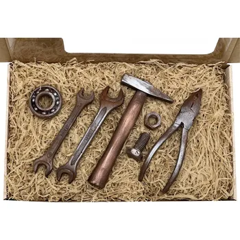 Čokoláda Chocolenka Čokoládové nářadí - sada rezavého nářadí s kladivem - Chocolenka