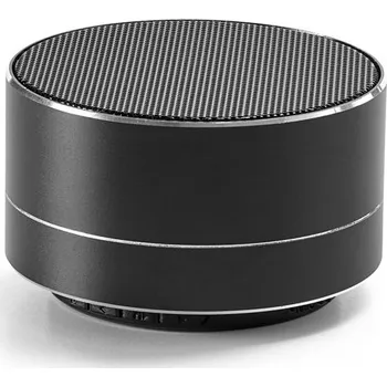 Bluetooth reproduktor FLOREY. Přenosný 3W reproduktor s 4h výdrží baterie ze recyklovaného hliníku (100% rAL) a recyklovaného ABS (100% rABS) - Černá
