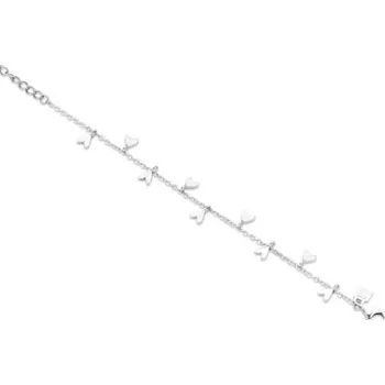 Řetízek Victoria Bijou Náramek VICTORIA se srdíčky barva stříbrná