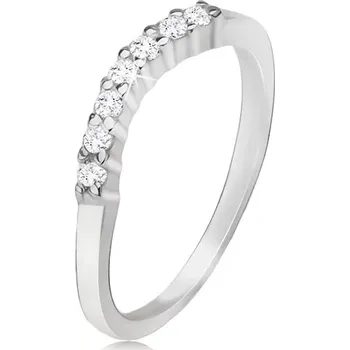 Prsten Prsten ze stříbra 925, čirý zirkonový oblouk - Velikost: 58