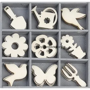 Stavební deska Sada, výřez z překližky, K18521033, JARNÍ ZAHRADA MIX, 9motivů