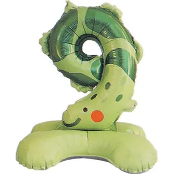 Balónek Narozeninové nafukovací číslice stojící - zvířátka - zelená sv. housenka