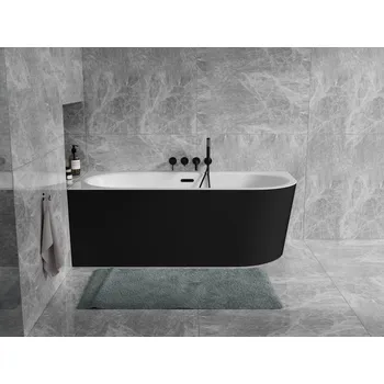 Vana HOPA Volně stojící vana AVITA A-LINE černá/bílá, sifon se štěrbinovým přepadem + Barva sifonu - Bílá, Rozměr vany - 170 × 75 cm, Způsob provedení - Levé, VANAVITAL17LWBW