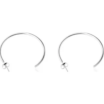 Náušnice Náušnice z oceli 316L, stříbrná barva, lesklý neúplný kruh, puzetky