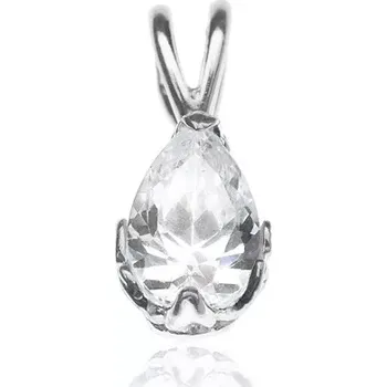 Přívěsek Stříbrný přívěsek 925 - zirkonová slza v ozdobné objímce