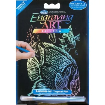 Výtvarná sada Seškrabovací obrázek- mini- Duhový - rybky
