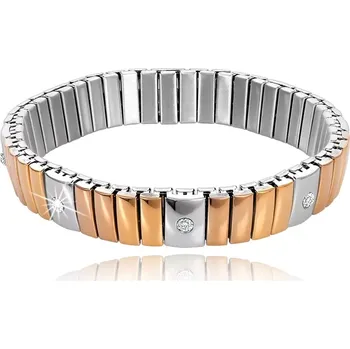 Náramek Náramek z chirurgické oceli, články zlaté, měděné a stříbrné barvy, zirkony