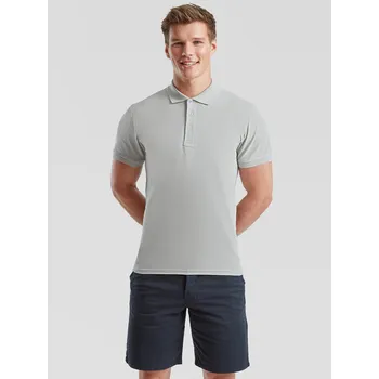 Pánské tričko Light grey men's shirt Iconic Polo 6304400 Friut of the Loom Fruit of the Loom šedá 2467339