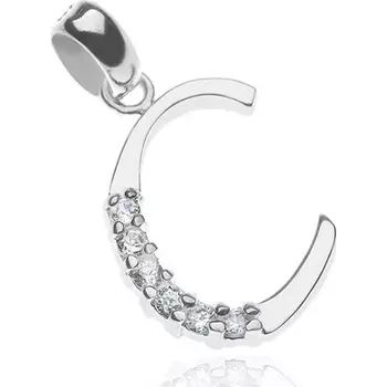 Přívěsek Stříbrný přívěsek 925 - písmenko C, zirkonový pás