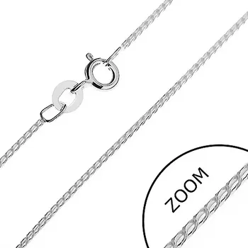 Řetízek Stříbrný řetízek 925 - lesklý hádek z esíček, 1,1 mm
