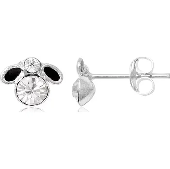 Náušnice Stříbrné puzetové náušnice - malá černá muška