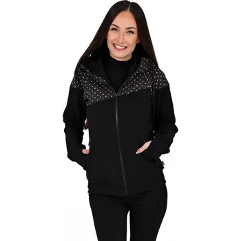 Dámská mikina Dámská softshell bundomikina s kapucí na zip Barrsa Double Soft Script Black Dots/Black S