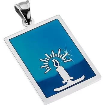 Přívěsek Přívěsek z chirurgické oceli, svíčka, glazura v odstínech modré barvy