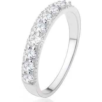 Prsten Stříbrný 925 prsten - třpytivá zirkonová linie v čiré barvě - Velikost: 51