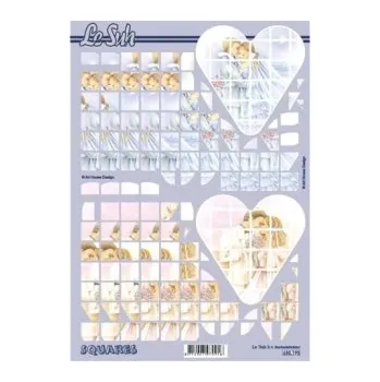 Svatební dekorace 3D papíry pro vystřihování- čtvercové- svatební