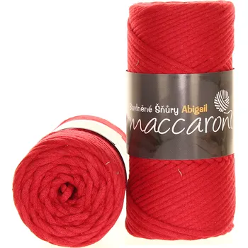 Příze Maccaroni Bavlněné šňůry 3 mm červená 501