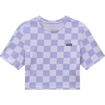 Pánská móda Tričko Vans CHECKER CREW CROP II Cosmic Sky velikost S