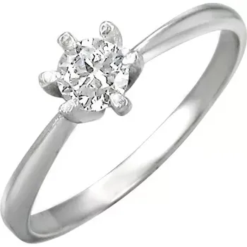 Prsten Zásnubní prsten s čirým zirkonem - Velikost: 60