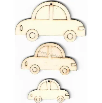 Překližka Výřez z překližky, L35/3, DĚTSKÉ AUTO-malý, 4,5x2,2cm, 1ks