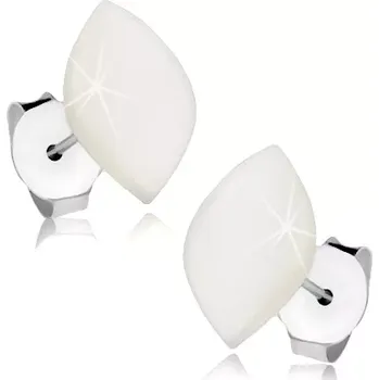 Náušnice Stříbrné 925 náušnice, vypouklé zrnko z bílé perleti, puzetky