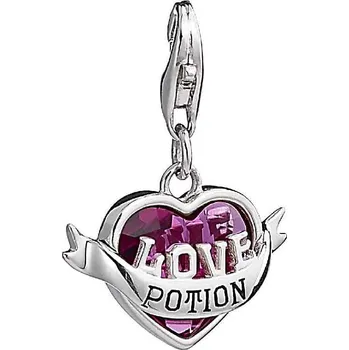 Přívěsek Harry Potter stříbrný připínací přívesek Lektvar lásky s krystaly