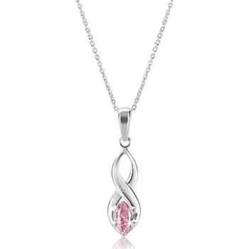 Náhrdelník Náhrdelník ze stříbra 925 - špičatá osmička a růžový zrnkový zirkon