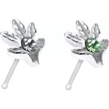 Piercing Stříbrný 925 piercing do nosu s listem marihuany a zirkonem - Barva zirkonu: Čirá - C