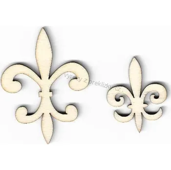 Stavební deska Výřez z překližky, O52/1, KRÁLOVSKÁ LILIE-velká, 4,5x6cm, 1ks