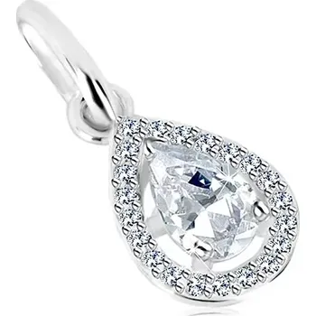 Přívěsek Přívěsek ze stříbra 925 - třpytivá kapka se zirkonovou konturou