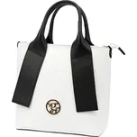 Bílo-černá kožená kabelka do ruky Gregorio