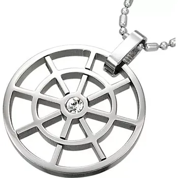 Přívěsek Přívěsek z oceli - kruh se zirkonem