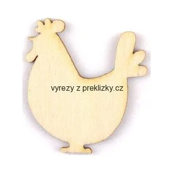 Překližka Výřez z překližky, F74/OP10423, SLEPICE, 3,1x3,5cm, 1ks