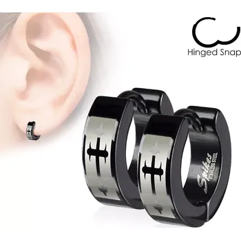 Náušnice Náušnice z chirurgické oceli - kříž