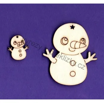 Překližka Výřez z překližky, E83/1, MINI SNĚHULÁK-velký, 5x4,35cm, 1ks