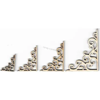 Překližka Výřez z překližky, O01/3, OZDOBNÝ ROH-malý, 3,3x4,3cm, 1ks