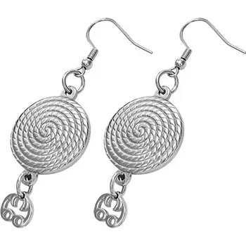 Náušnice Ocelové náušnice kruhové - spirála, stříbrná barva, afro háčky