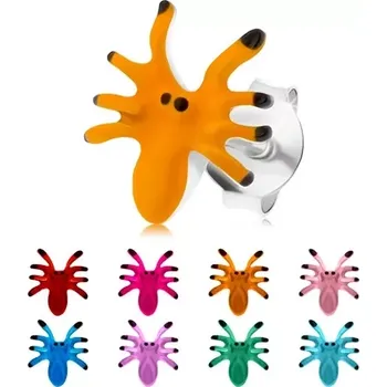 Náušnice Náušnice ze stříbra 925, barevný pavouček s osmi nohama, puzetky - Barva: Zelená