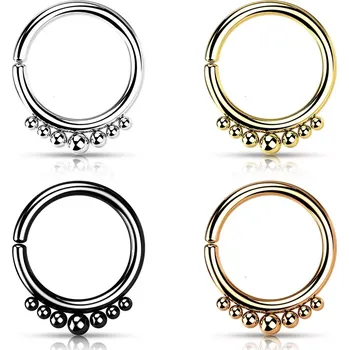 Piercing Piercing do nosu z chirurgické oceli - lomený kruh, kulatý, 0,8 mm - Barva: Měděná