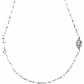 Náhrdelník Stříbrný náhrdelník s madonkou a křížkem délka náhrdelníku 40+3cm